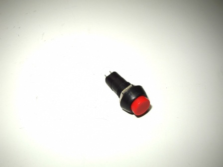 Momentary On Push Button (S.P.S.T) (Round Button / Red) (Mounts In A Hole 12mm Aprox 7/16 In) (Item #0015) $.90